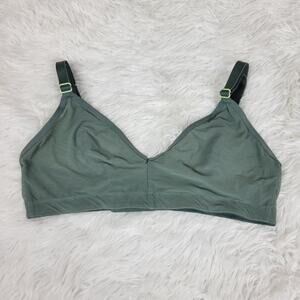 Aerie Smoothez Mesh Bralette Sage Green Unlined V-Neck Bra Small